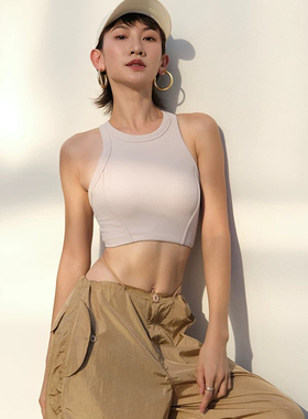 洋白菜运动内衣女防震高强度瑜伽服一体式健身文胸外穿跑步背心