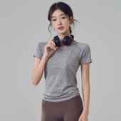 T恤跑步训练健身服 运动上衣一体织显瘦短袖 新品 瑜伽服女春夏新款