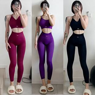 洋白菜欧美显臀短裤瑜伽健身长裤套装显瘦百搭新款ins针织蜜桃秋