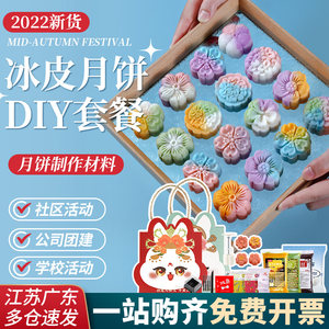 冰皮月饼预拌套餐免蒸雪媚娘diy