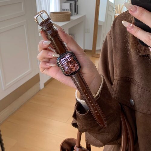 秋冬油蜡小牛皮表带适用a