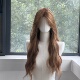 假发女全头仿真发前蕾丝亚麻金棕色水波纹假发透气轻薄逼真自然