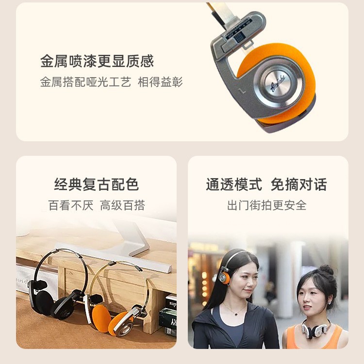 跨境新款潮流美式复古小巧头戴式便携蓝牙耳机可折叠无线通话拍照