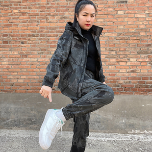 外穿美式工作服装男春秋迷彩套装电焊防烫劳保服汽修工地工厂工装