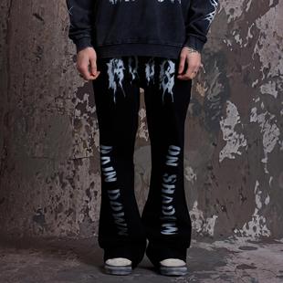 RAIN DOWN ON SHADOW 洗水做旧黑色美式drill休闲裤潮牌牛仔裤