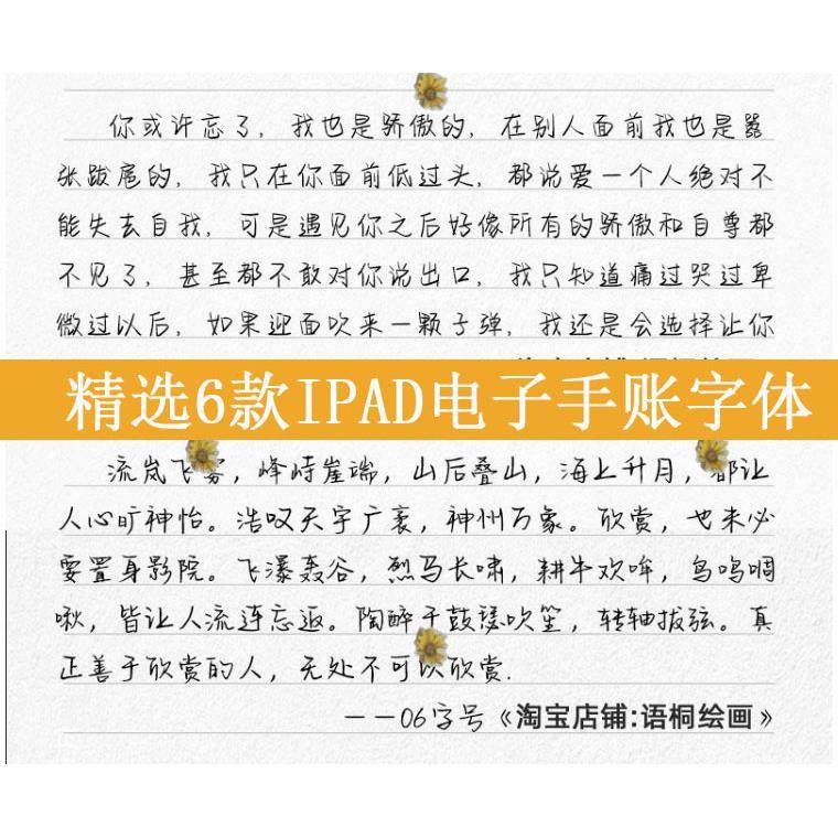 iPad平板goodnotes电子手帐字体中英文notability手写笔记字体