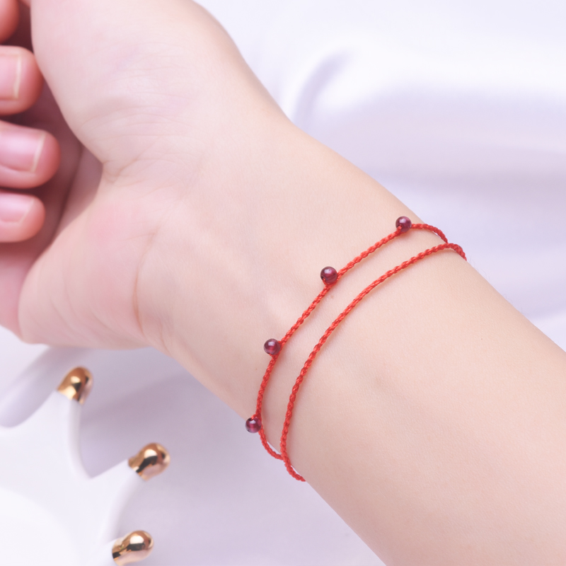 极细手链编制甜美风旺桃花小红绳
