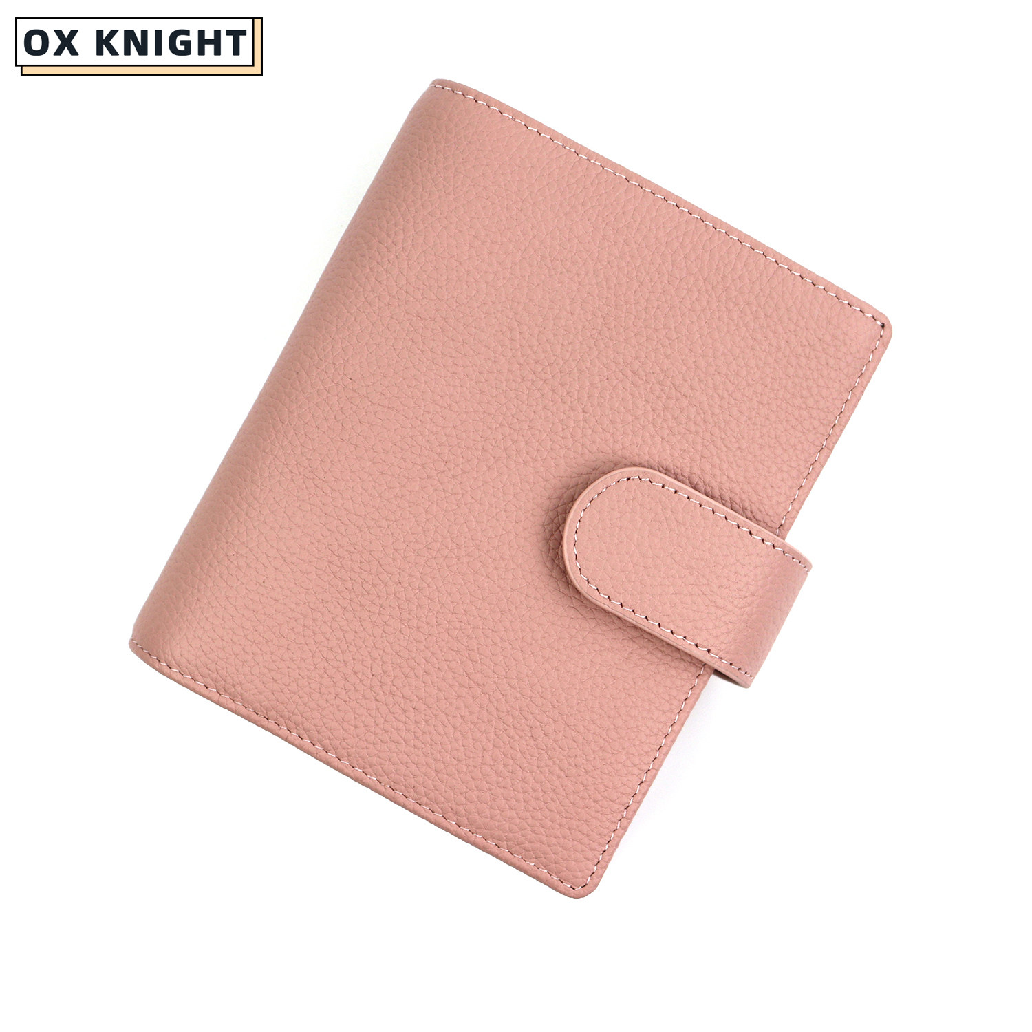 ox knight 原版a7尺寸笔记本活页手账本鹅卵石纹真皮旅行记事本