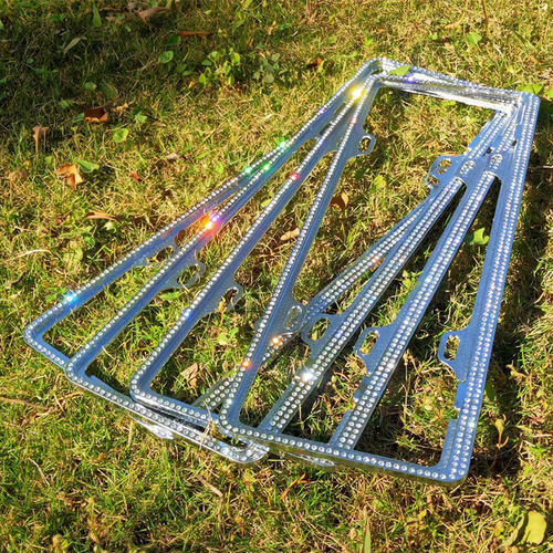 新交规车牌边框车牌框镶钻