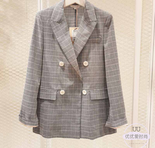 0西装夏款韩国棉麻复古格子