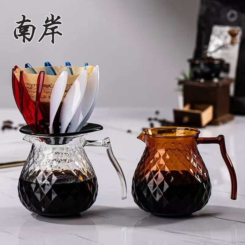 耐高温玻璃咖啡壶分享壶加厚耐热手冲壶套装睡莲滤杯过滤器冲泡壶