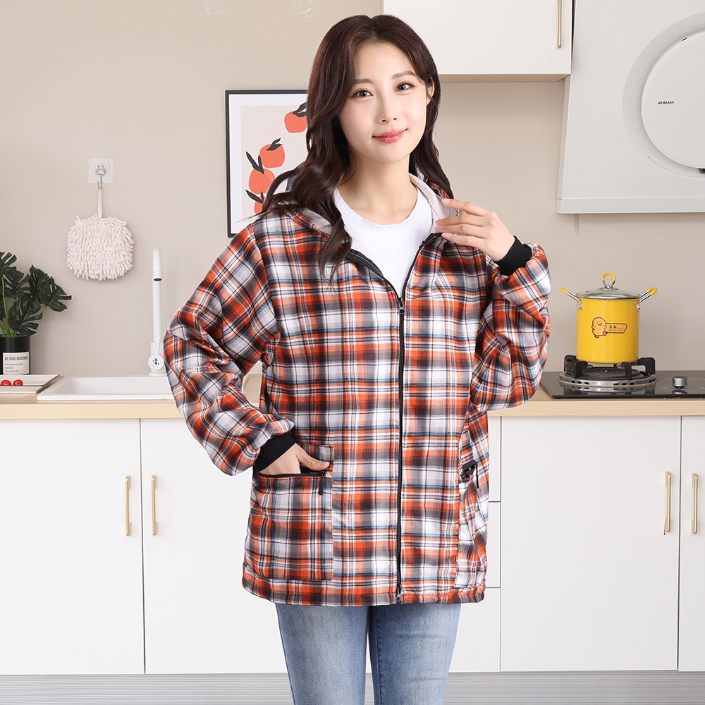 长袖围裙短款小个子罩衣新款时尚工作服外穿干活耐脏厨房家用防污