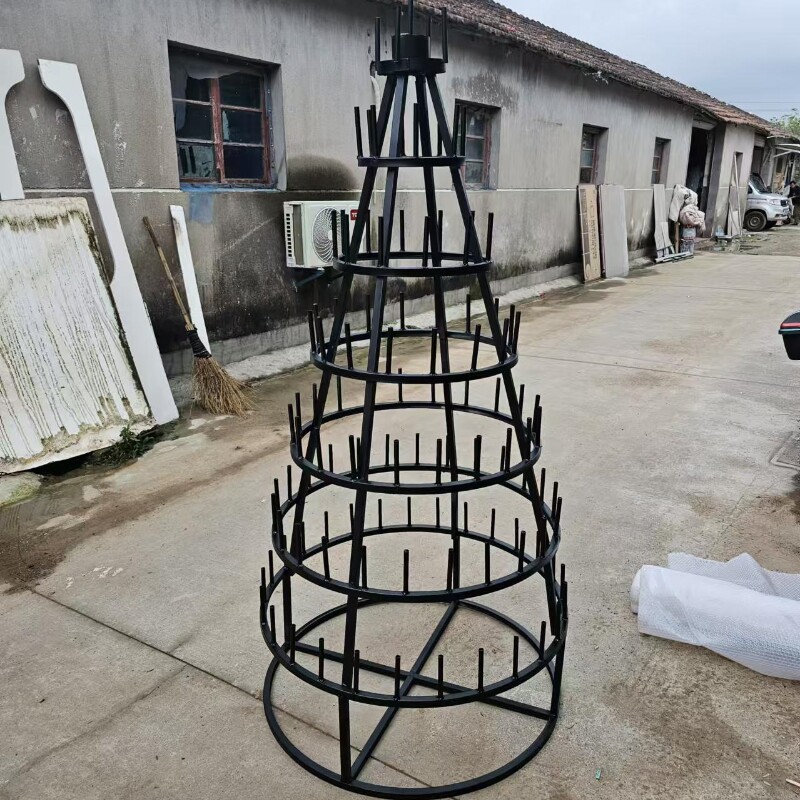圣诞节美陈装饰道具网红酒瓶铁艺圣诞树酒吧拍照打卡装置铁架