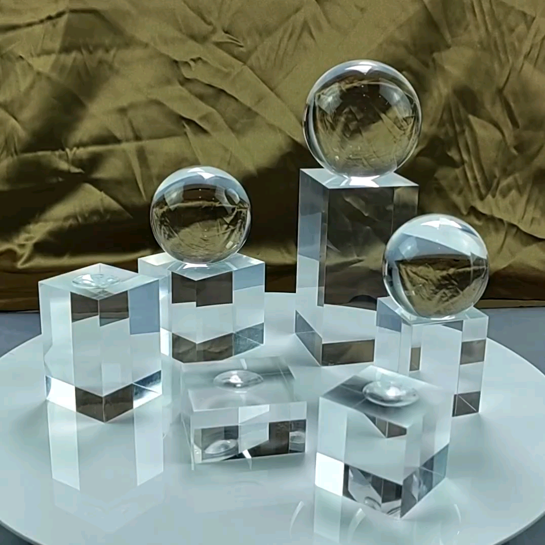亚克力透明珠宝首饰水晶球玻璃球展示架球体摆件晶体矿物拍摄道具