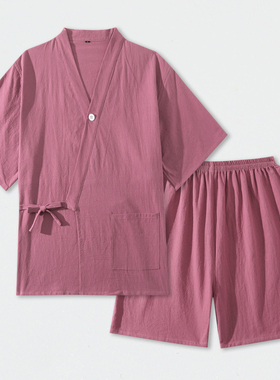 2025汗蒸服女纯棉洋气高档性感情侣短款男居家服桑拿服洗浴服睡衣