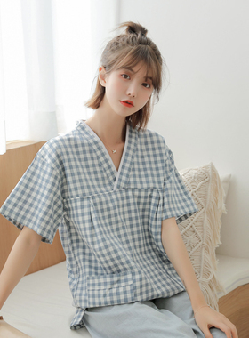 汗蒸服女款纯棉可爱定制大码情侣亲子服男款儿童桑拿浴服家居睡衣