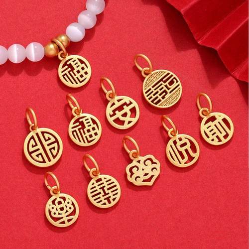 沙金不易掉色小吊坠精美时尚