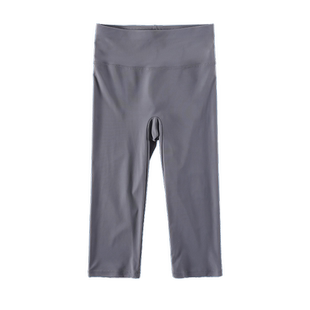 冰丝七分鲨鱼裤女外穿夏季薄款紧身弹力大码打底裤高腰运动瑜伽裤