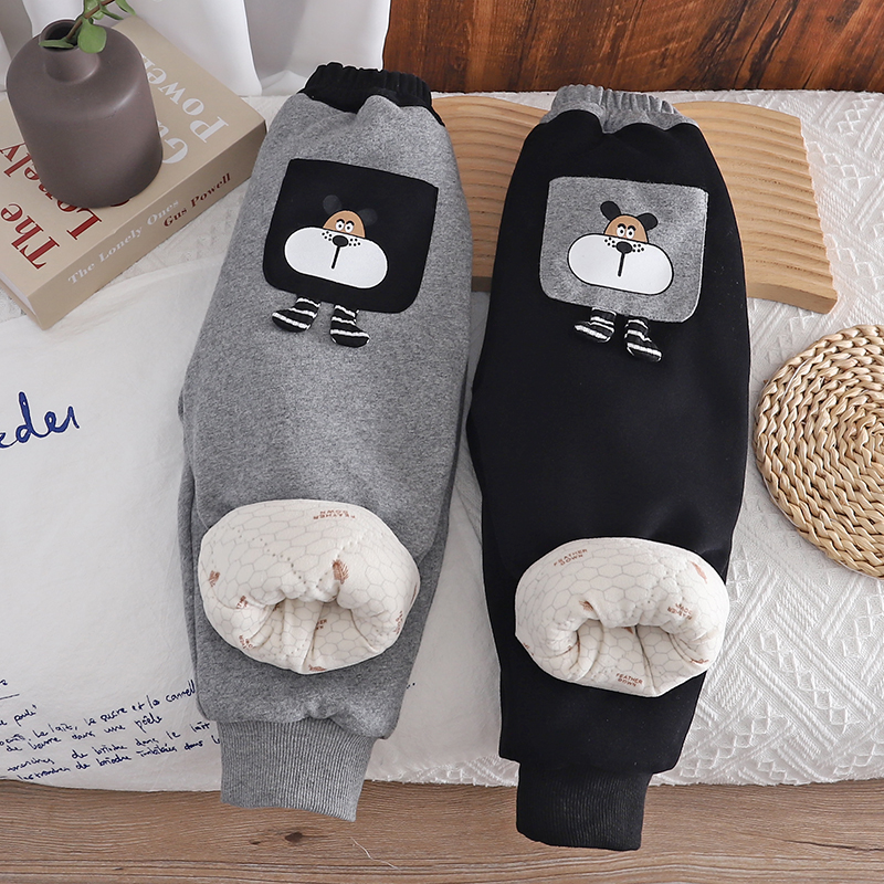 男童棉裤冬季加厚新款2025一条过冬长裤儿童三层夹棉宝宝加绒裤子