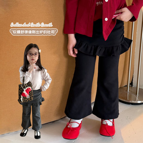 大小卷儿女童打底裤春秋季新款儿童外穿裙裤宝宝秋装弹力喇裤长裤