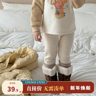 加厚拼接裤 洋气宝宝保暖儿童冬季 子 秋冬2025新款 大小卷女童打底裤