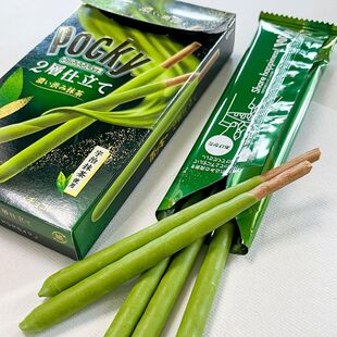 日本进口Glico格力高Pocky浓厚抹茶巧克力味涂层饼干棒百奇盒装