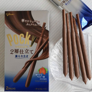 日本格力高Pocky冬季限定双层浓郁可可味巧克力涂层饼干棒