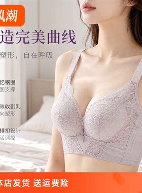 香蜜闺秀记忆钢圈收副乳聚拢五排扣塑形24112050B/C杯薄款文胸罩