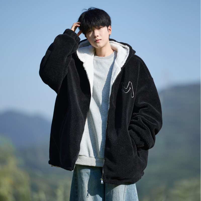 新款加绒加厚保暖毛毛衣情侣上衣