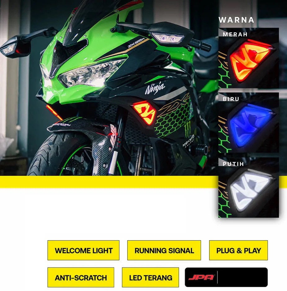 适用于川崎ninja400 4r/4rr 25r 10r 6r z400 改装前转向灯总成