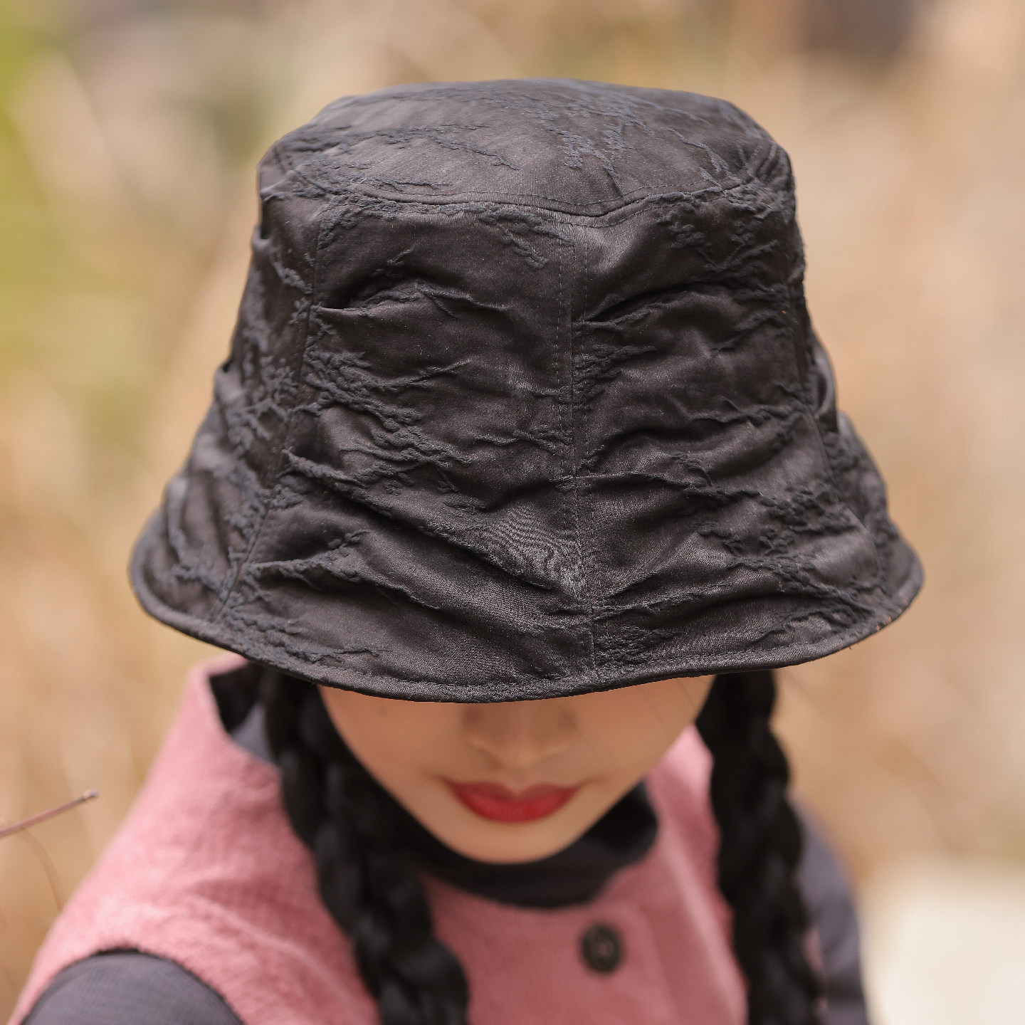 慢慢变蓝原创 油丝提花双层渔夫帽 四季帽气质大檐遮脸可调节,服饰配件/皮带/帽子/围巾,帽子,淘宝优惠券,粉丝福利购,淘宝优惠卷