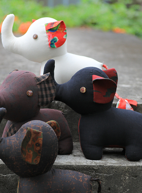 慢慢变蓝原创老花布小象