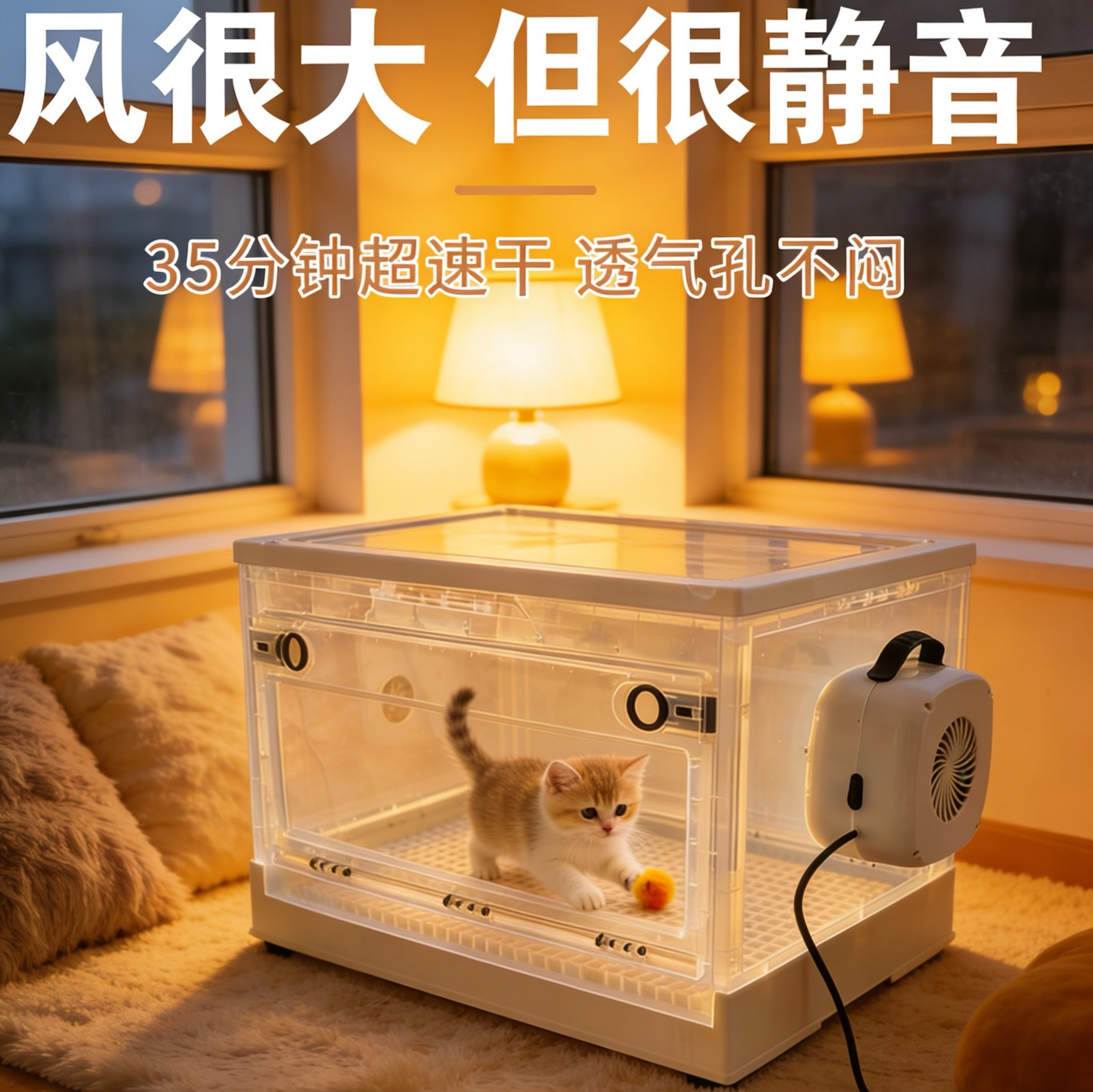 宠物烘干箱家用静音恒温防应激猫咪小型犬干毛机洗澡全自动神器