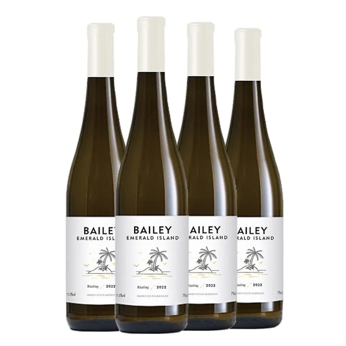 德国摩泽尔百利翡翠岛雷司令半甜白葡萄酒干白11.5vol%750ml四瓶