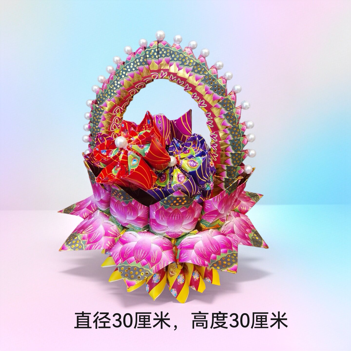 手工折纸莲花花篮半成品材料包送制作教程不含制作工具