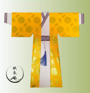 新款 仙袍仙衣三月三仙家偏襟长袍衣三件套带口袋 手工神仙纸衣男款