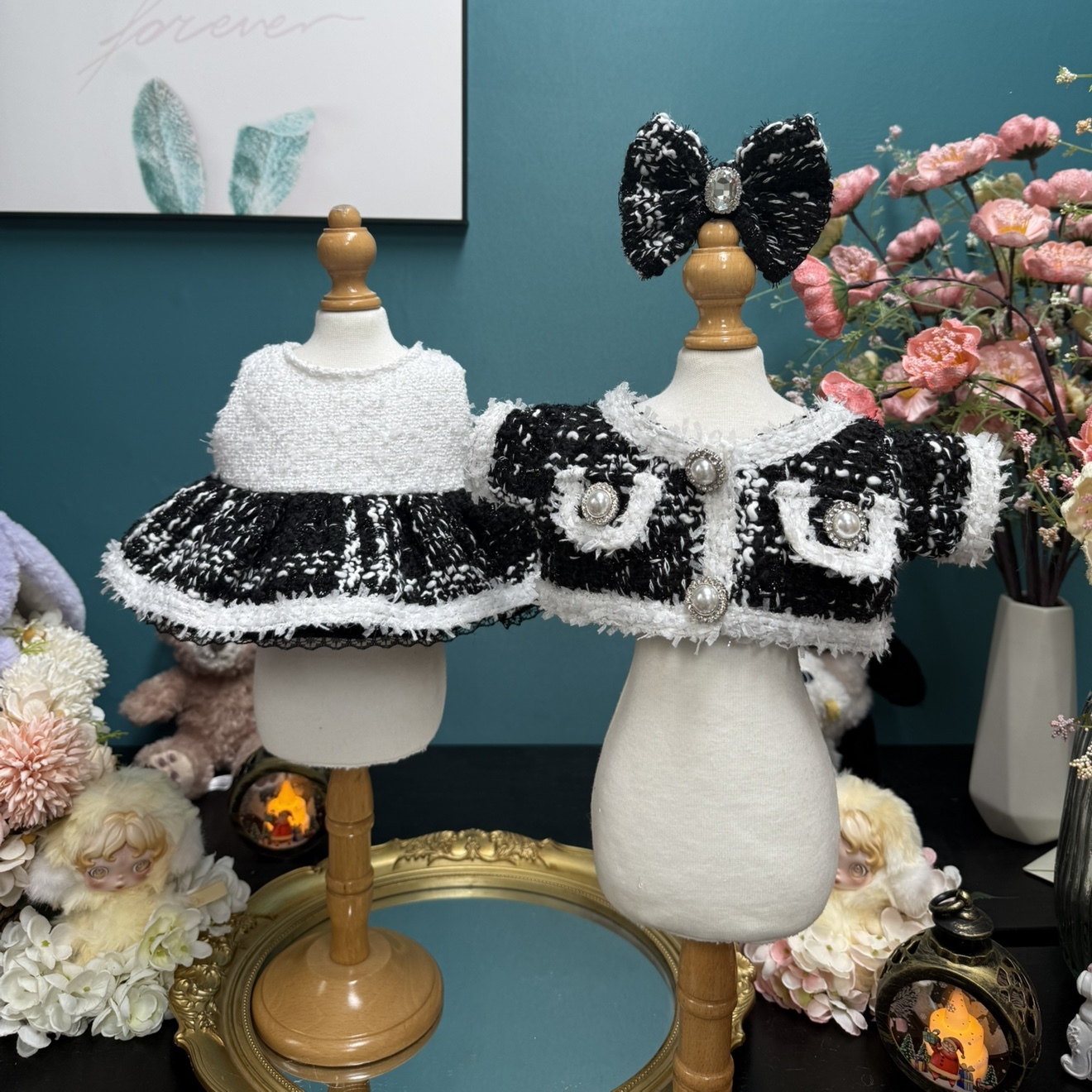 DANI高定手工棉花娃娃衣服小香风