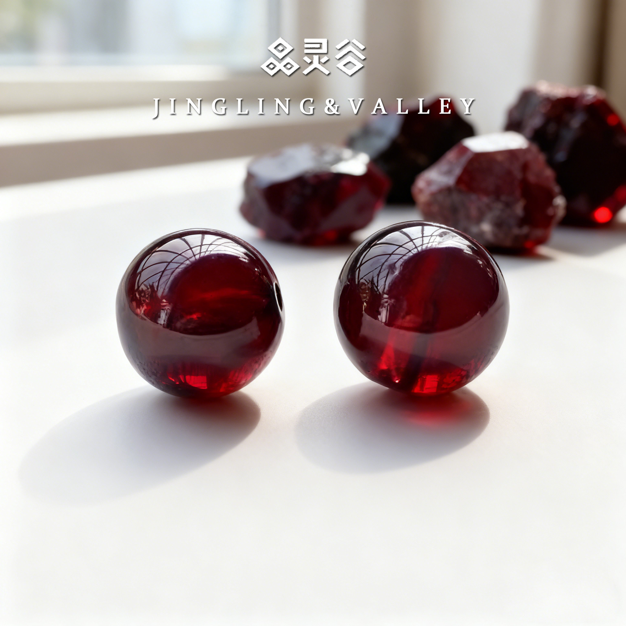 天然酒红石榴石散珠正品单珠手链男女本命年手串DIY饰品圆珠配件