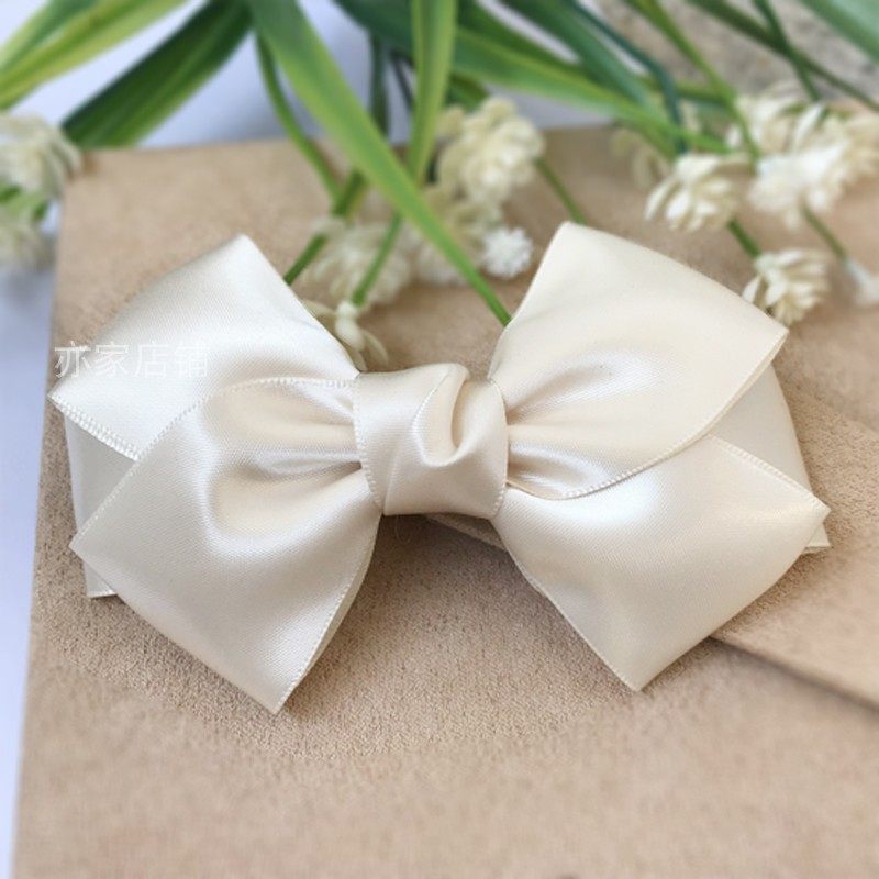 成人发卡马尾发夹缎带盘发夹子大蝴蝶结头花百搭优雅天蓝紫色发饰