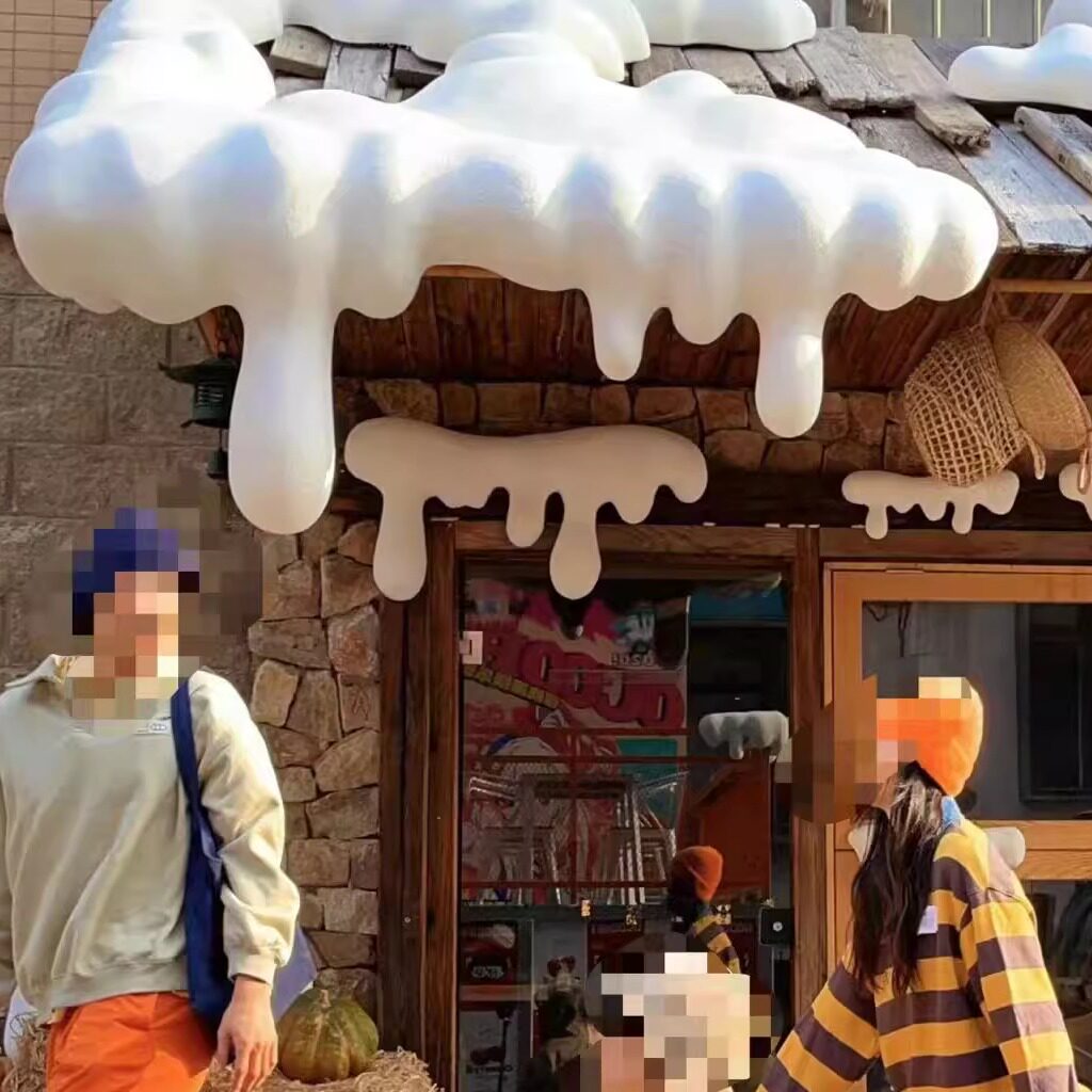 冬季商铺雪挂雪坠装扮墙门头装饰圣诞装饰品