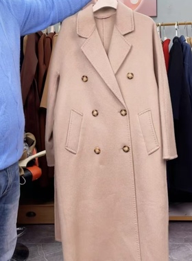 燕麦色100骆驼绒10801双排扣大衣特价大衣