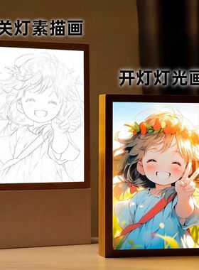 女孩天使宝宝氛围感灯光画卧室