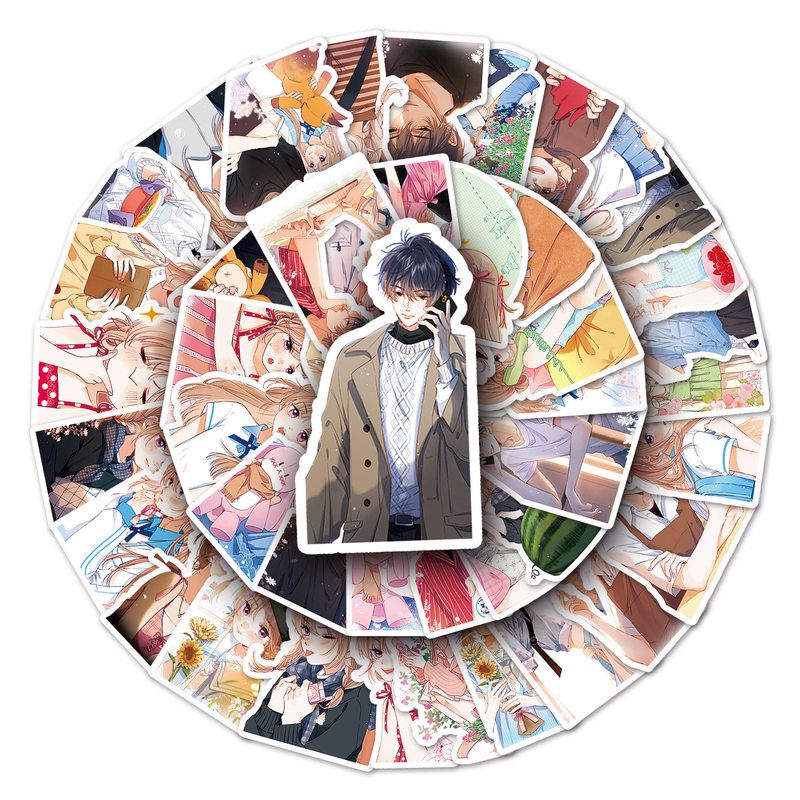 60张偷偷藏不住段嘉许桑稚漫画周边贴纸行李箱平板装饰防水贴画