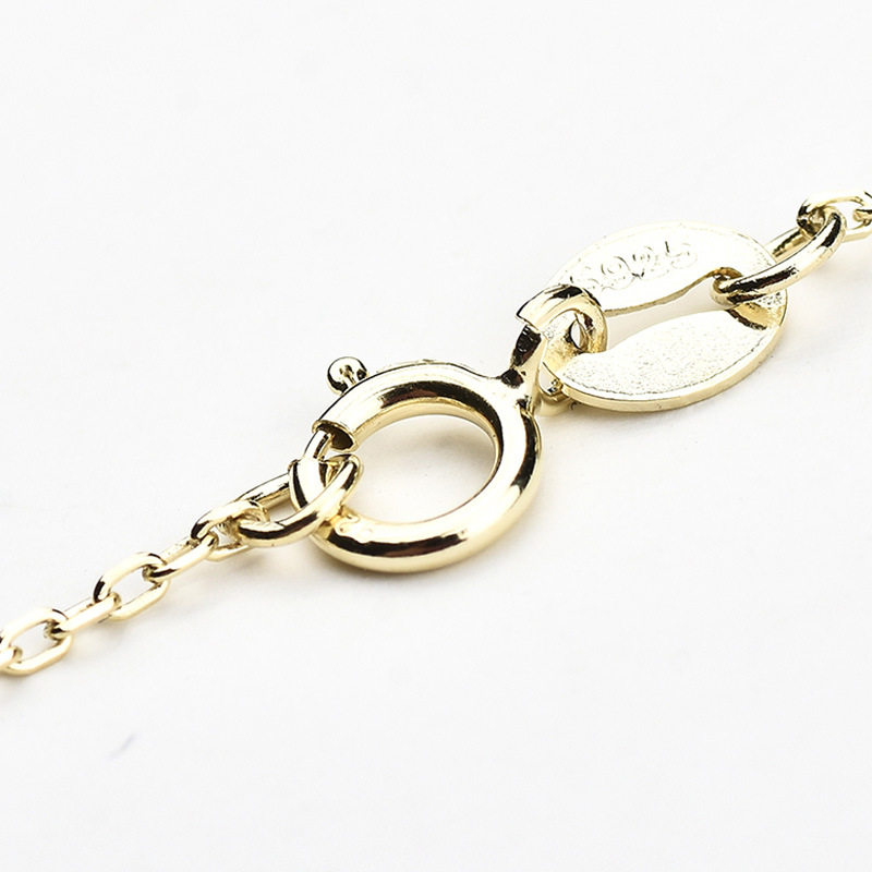 洛世奇项链925银 镂空大小双圆环圆圈连环扣项链锁骨链女跨境