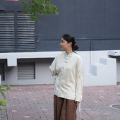 流金溢彩真丝提花高级感新中式 盘扣简约丝毛外套上衣 国风百搭时尚