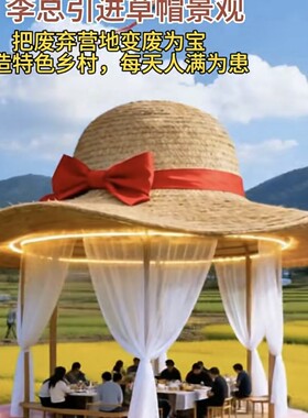 户外景点草帽定制网红打卡装置