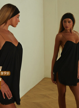 ZYM【Mini Dress】连衣裙大漏背珠链边拉丁舞练功服带内衣裤26011