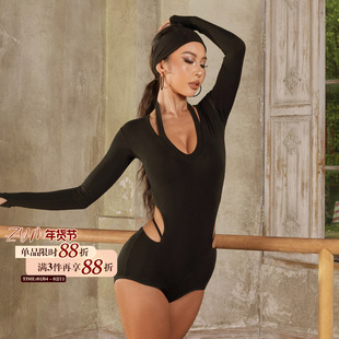 ZYM【一件入秋】上衣挂脖连体拉丁舞日常练功服体操服女24073