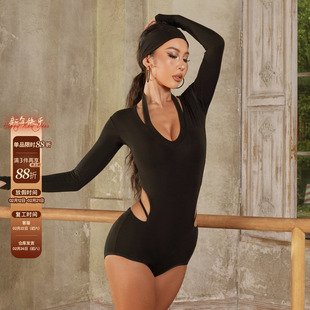 ZYM【一件入秋】上衣挂脖连体拉丁舞日常练功服体操服女24073