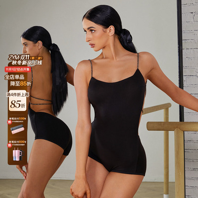 ZYM【不设限星球】上衣吊带露背拉丁舞练功服简约高级带胸棉2411